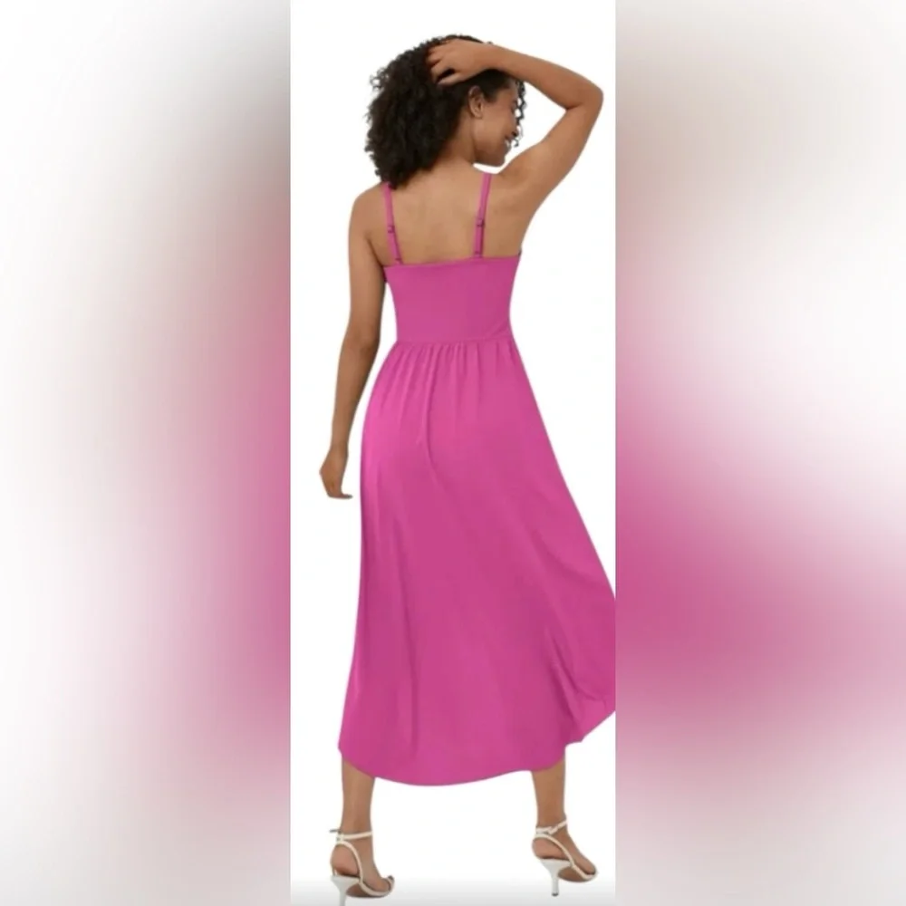 NWT - HALARA Pink Sleeveless High-Low Dress - medium - Picture 2 of 5